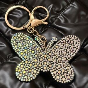 Elegant Butterfly Keychain with Crystals